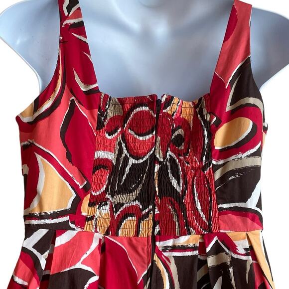 Cato Women Dress 16 Multicolor Abstract Print Smock Back Retro Style Rockabilly - Picture 13 of 16